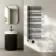 Cannes Electric Matt Black Designer Heated Towel Rail 1200x500mm