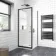 London Matt Black 6mm Pivot Shower Enclosure 800x800mm