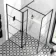 Munich Matt Black Grid 8mm Walk In Shower Enclosure 800mm & 700mm Glass with Pivotal Return Panel