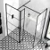 Munich Matt Black Grid 8mm Walk In Shower Enclosure 800mm & 800mm Glass with Pivotal Return Panel