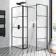 Munich Matt Black Grid 8mm Walk In Shower Enclosure 900mm & 700mm Glass with Pivotal Return Panel