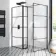 Munich Matt Black Grid 8mm Walk In Shower Enclosure 900mm & 800mm Glass with Pivotal Return Panel