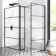 Munich Matt Black Grid 8mm Walk In Shower Enclosure 1200mm & 800mm Glass with Pivotal Return Panel