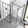 Munich Matt Black Grid 8mm Walk In Shower Enclosure 800mm & 900mm Glass with Pivotal Return Panel