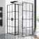 Munich Matt Black Grid 8mm Walk In Shower Enclosure 900mm & 900mm Glass with Pivotal Return Panel