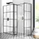 Munich Matt Black Grid 8mm Walk In Shower Enclosure 1200mm & 800mm Glass with Pivotal Return Panel