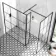 Munich Matt Black Grid 8mm Walk In Shower Enclosure 1400mm & 900mm Glass with Pivotal Return Panel