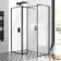 Munich Matt Black Framed 8mm Walk In Shower Enclosure 800mm & 800mm Glass with Pivotal Return Panel