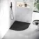 Berlin Quadrant Matt Black Slate Effect SMC Composite Shower Tray 900x900mm