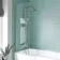 P Shaped 1600 Shower Bath with Front Panel & 4mm Screen - Left Handed