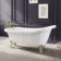 Highbury 1700mm Roll Top Slipper Bath - Brushed Brass Ball Feet