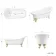 Highbury 1550mm Roll Top Slipper Bath - Brushed Brass Ball Feet