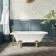 Abingdon 1500mm Single Ended Roll Top Bath - Brushed Brass Ball Feet