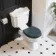 Lima Traditional Close Coupled Toilet With Inky Blue Wooden Seat