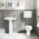 Hudson Traditional Close Coupled Toilet With Low-Level Cistern & Pedestal Basin Set Single Tap Hole