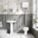 Hudson Traditional Close Coupled Toilet High-Level Cistern & Pedestal Basin Set Single Tap Hole