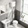 Hudson Traditional Close Coupled Toilet High-Level Cistern & Pedestal Basin Set Single Tap Hole