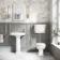 Hudson Traditional Close Coupled Toilet With Low-Level Cistern & Pedestal Basin Set Double Tap Hole