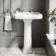 Hudson Traditional Close Coupled Toilet With Low-Level Cistern & Pedestal Basin Set Double Tap Hole