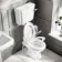 Hudson Traditional Close Coupled Toilet With Low-Level Cistern & Pedestal Basin Set Double Tap Hole