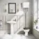 Hudson Traditional High-Level Toilet With Graphite Grey Seat & Pedestal Basin - Double Tap Hole