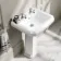 Hudson Traditional High-Level Toilet With Graphite Grey Seat & Pedestal Basin - Double Tap Hole