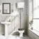 Hudson Traditional High-Level Toilet With Graphite Grey Seat & Pedestal Basin - Double Tap Hole