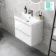 Corsica Gloss White Wall Hung Slimline Basin Drawer Vanity 600mm