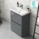 Corsica Storm Grey Slimline Basin Drawer Vanity 600mm