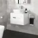 Avon Gloss White Wall Hung Drawer Vanity with Curved Counter Top Basin 600mm