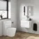 Trent Gloss White Wall Hung Drawer Vanity with Curved Counter Top Basin 600mm