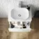 Trent Gloss White Wall Hung Drawer Vanity with Curved Counter Top Basin 600mm