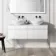 Trent Gloss White Double Wall Hung Drawer Vanity with Marble Top & Oval Counter Top Basin 1200mm