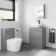 Trent Stone Grey Vanity Drawer with Curved Counter Top Basin 600mm