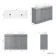Trent Stone Grey Double Vanity with Marble Top & Oval Counter Top Basin 1200mm