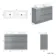 Trent Stone Grey Double Vanity Drawer with Marble Top & Curved Counter Top Basin 1200mm