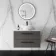 Elba Graphite Grey Wall Hung Vanity Marble Top & Oval Counter Top Basin 800mm - Black Accents