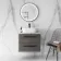 Elba Charcoal Elm Wall Hung Vanity Marble Top & Curved Counter Top Basin 600mm - Black Accents