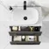 Elba Charcoal Elm Wall Hung Vanity Marble Top & Curved Counter Top Basin 600mm - Black Accents