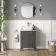 Bermuda Graphite Grey Vanity with Marble Top & Curved Counter Top Basin 600mm