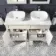 Lucia Chalk White Double Vanity with Marble Top & Curved Counter Top Basin 1200mm