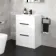 Avon Gloss White Basin Drawer Vanity 600mm - Black Accents