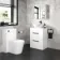 Avon Gloss White Vanity Drawer with Marble Top & Oval Counter Top Basin 600mm - Black Accents