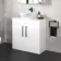 Avon Gloss White Vanity with Oval Counter Top Basin 800mm - Black Accents