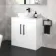 Avon Gloss White Vanity with Curved Counter Top Basin 800mm - Black Accents