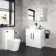 Avon Gloss White Vanity with Curved Counter Top Basin 800mm - Black Accents