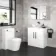 Avon Gloss White Vanity with Marble Top & Oval Counter Top Basin 800mm - Black Accents