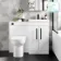 Avon Gloss White Combination Vanity Basin and Aruba Toilet 1000mm - Black Accents