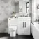 Avon Gloss White Combination Vanity Basin and Miami Toilet 1100mm - Black Accents