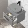 Avon Stone Grey Wall Hung Counter Top Vanity 600mm - Black Accents
